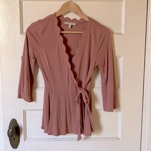 eri + ali pink wrap shirt xs